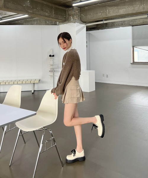 by muni:r（バイ ムニール）の「ステッチポイント厚底ローファー（ローファー・レディース・アイボリー/ブラック/ベージュ・23.0cm/23.5cm/24.0cm/24.5cm/25.0cm）」の12枚目の写真