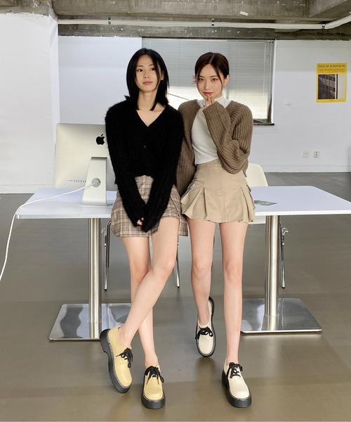 by muni:r（バイ ムニール）の「ステッチポイント厚底ローファー（ローファー・レディース・アイボリー/ブラック/ベージュ・23.0cm/23.5cm/24.0cm/24.5cm/25.0cm）」の18枚目の写真