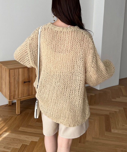 CAPRICIEUX LE'MAGE（カプリシューレマージュ）の「起毛透かし編みプルオーバー（ニット/セーター・レディース・ホワイト系その他/ブルー/ベージュ・FREE）」の5枚目の写真