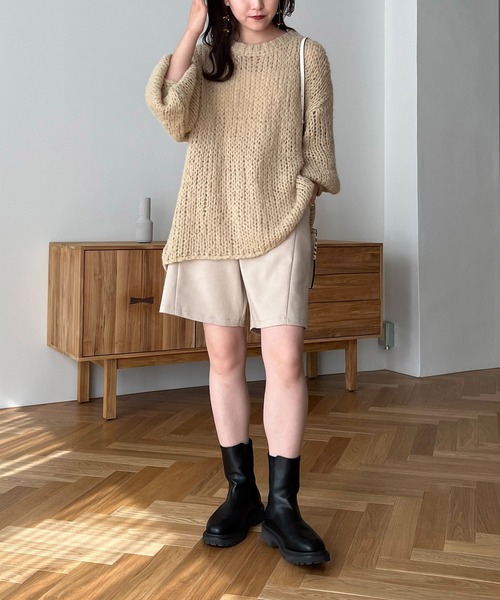 CAPRICIEUX LE'MAGE（カプリシューレマージュ）の「起毛透かし編みプルオーバー（ニット/セーター・レディース・ホワイト系その他/ブルー/ベージュ・FREE）」の8枚目の写真