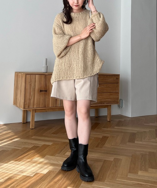 CAPRICIEUX LE'MAGE（カプリシューレマージュ）の「起毛透かし編みプルオーバー（ニット/セーター・レディース・ホワイト系その他/ブルー/ベージュ・FREE）」の9枚目の写真