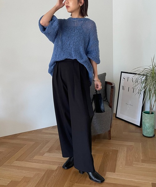 CAPRICIEUX LE'MAGE（カプリシューレマージュ）の「起毛透かし編みプルオーバー（ニット/セーター・レディース・ホワイト系その他/ブルー/ベージュ・FREE）」の17枚目の写真