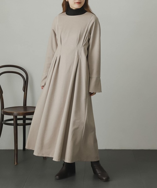 SENSE OF PLACE by URBAN RESEARCH(センスオブプレイスバイアーバンリサーチ)の「ウエストマークカットワンピース(ワンピース・レディース・アイボリー/ブラック/ライトベージュ・ONE)」の3枚目の写真