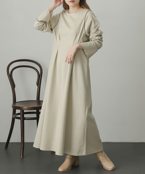 SENSE OF PLACE by URBAN RESEARCH(センスオブプレイスバイアーバンリサーチ)の「ウエストマークカットワンピース(ワンピース・レディース・アイボリー/ブラック/ライトベージュ・ONE)」の2枚目の写真