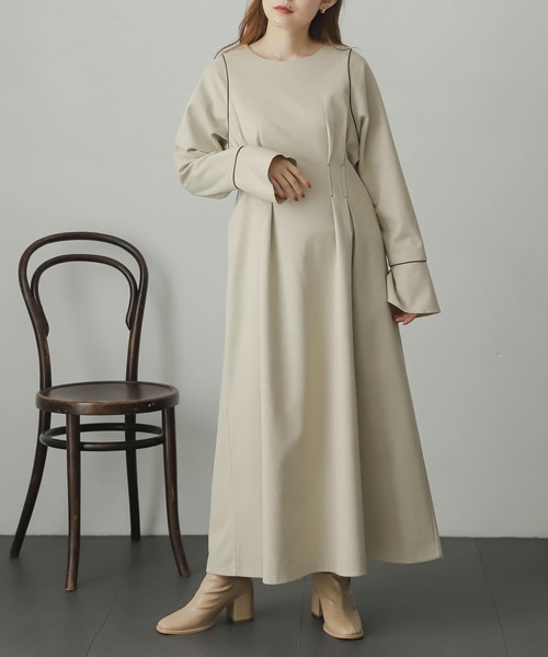 SENSE OF PLACE by URBAN RESEARCH(センスオブプレイスバイアーバンリサーチ)の「ウエストマークカットワンピース(ワンピース・レディース・アイボリー/ブラック/ライトベージュ・ONE)」の18枚目の写真