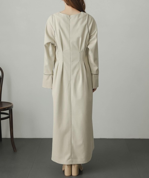 SENSE OF PLACE by URBAN RESEARCH(センスオブプレイスバイアーバンリサーチ)の「ウエストマークカットワンピース(ワンピース・レディース・アイボリー/ブラック/ライトベージュ・ONE)」の4枚目の写真