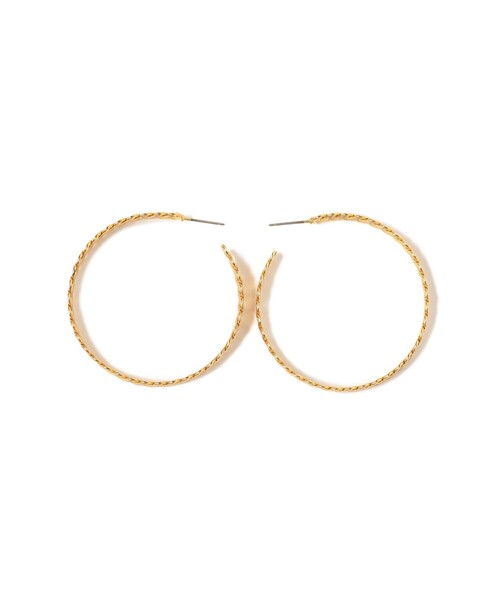 Ray BEAMS(レイビームス)の「Ray BEAMS / メタル レース フープ ピアス(ピアス(両耳用)・レディース・ゴールド/シルバー・ONE SIZE)」の2枚目の写真