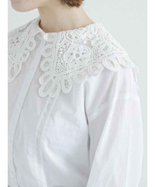 ehka sopo（エヘカソポ）の「バテンレース衿ブラウス（シャツ/ブラウス・レディース・キナリ/オフホワイト/ブラック・ﾌﾘ-）」の19枚目の写真