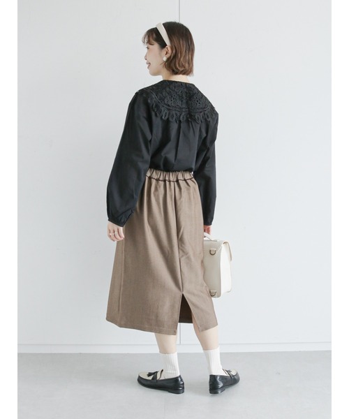 ehka sopo（エヘカソポ）の「バテンレース衿ブラウス（シャツ/ブラウス・レディース・キナリ/オフホワイト/ブラック・ﾌﾘ-）」の4枚目の写真