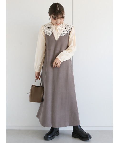 ehka sopo（エヘカソポ）の「バテンレース衿ブラウス（シャツ/ブラウス・レディース・キナリ/オフホワイト/ブラック・ﾌﾘ-）」の6枚目の写真