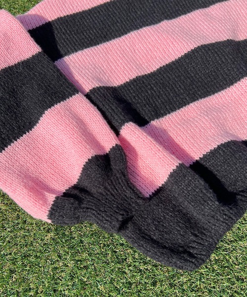 BEATJIVE（ビートジャイブ）の「ビッグシルエット 太ボーダー ニット レディース（ニット/セーター・レディース・ブラック×ピンク/ブラック×グリーン/ブラック×ホワイト・FREE）」の8枚目の写真