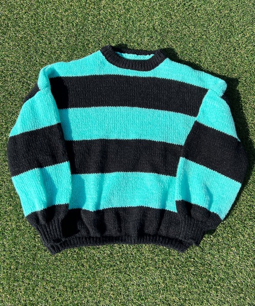 BEATJIVE（ビートジャイブ）の「ビッグシルエット 太ボーダー ニット レディース（ニット/セーター・レディース・ブラック×ピンク/ブラック×グリーン/ブラック×ホワイト・FREE）」の14枚目の写真