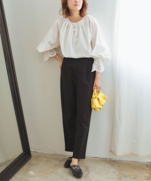 titivate(ティティベイト)の「袖口レースギャザーブラウス(シャツ/ブラウス・レディース・オフホワイト/ブラック/イエロー・S/M)」の11枚目の写真