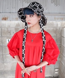 FLOWER CHECKED BUCKET ハット