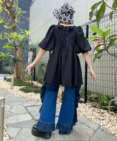 Candy Stripper(キャンディストリッパー)の「FLOWER CHECKED BUCKET ハット(ハット・レディース・ライトブルー/ブラック・FREE)」の16枚目の写真