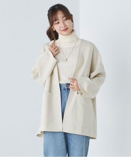 OMNES（オムネス）の「カットポンチミドルジャケット（その他アウター・レディース・アイボリー/ブラック/グレイッシュベージュ・FREE）」の19枚目の写真