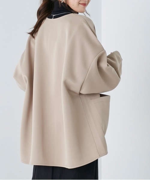 OMNES（オムネス）の「カットポンチミドルジャケット（その他アウター・レディース・アイボリー/ブラック/グレイッシュベージュ・FREE）」の15枚目の写真