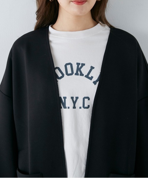 OMNES（オムネス）の「カットポンチミドルジャケット（その他アウター・レディース・アイボリー/ブラック/グレイッシュベージュ・FREE）」の9枚目の写真