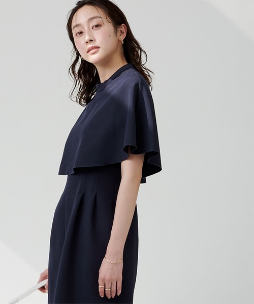 UR'S(ユアーズ)の「ケープウエストタックワンピース(ワンピース・レディース・ネイビー/ベージュ/ブラック・S/M/L)」の14枚目の写真