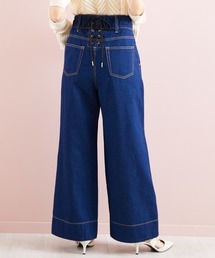 marun | ＜大きいサイズ＞ ハイウエストバック編み上げデニムパンツ marun(デニムパンツ)