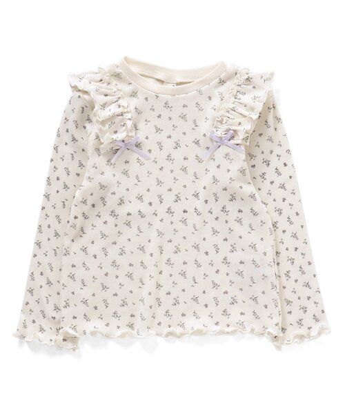 apres les cours(アプレレクール)の「【WEB限定】プチリボン肩フリルテレコTシャツ(Tシャツ/カットソー・キッズ・ベビーピンク/ミント/ピンク/アイボリー・120/140/110/130/100/90/80)」の10枚目の写真