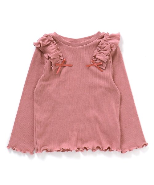 apres les cours(アプレレクール)の「【WEB限定】プチリボン肩フリルテレコTシャツ(Tシャツ/カットソー・キッズ・ベビーピンク/ミント/ピンク/アイボリー・120/140/110/130/100/90/80)」の12枚目の写真