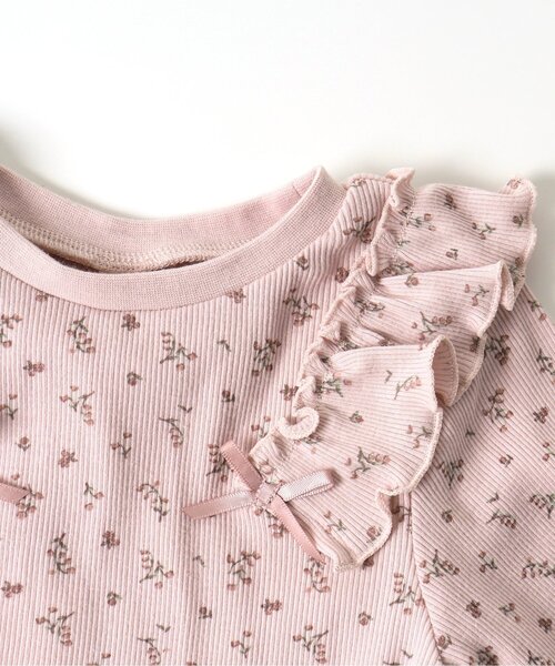 apres les cours(アプレレクール)の「【WEB限定】プチリボン肩フリルテレコTシャツ(Tシャツ/カットソー・キッズ・ベビーピンク/ミント/ピンク/アイボリー・120/140/110/130/100/90/80)」の17枚目の写真