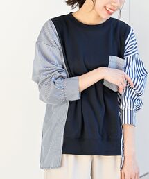 rps | 異素材切替ミニ裏毛プルオーバー(その他トップス)