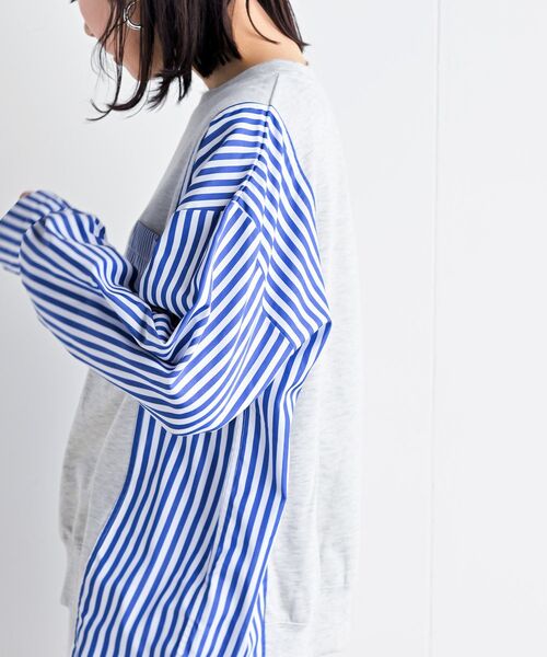 rps（アールピーエス）の「異素材切替ミニ裏毛プルオーバー（その他トップス・レディース・オートミール/杢グレー/ネイビー・フリー）」の15枚目の写真