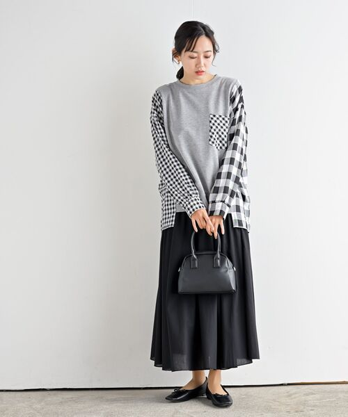 rps（アールピーエス）の「異素材切替ミニ裏毛プルオーバー（その他トップス・レディース・オートミール/杢グレー/ネイビー・フリー）」の5枚目の写真