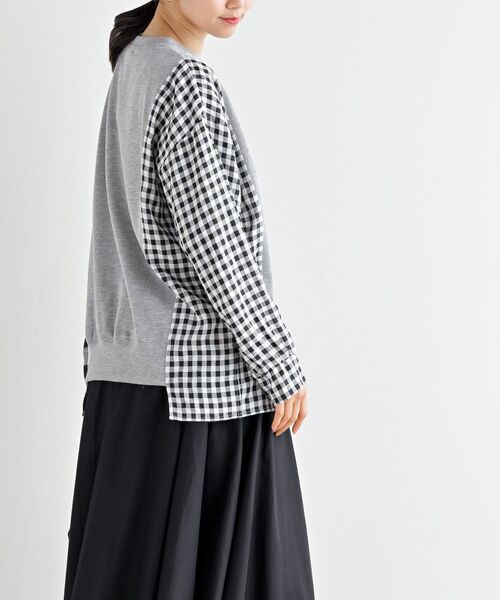 rps（アールピーエス）の「異素材切替ミニ裏毛プルオーバー（その他トップス・レディース・オートミール/杢グレー/ネイビー・フリー）」の12枚目の写真