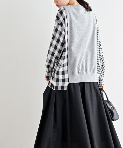 rps（アールピーエス）の「異素材切替ミニ裏毛プルオーバー（その他トップス・レディース・オートミール/杢グレー/ネイビー・フリー）」の19枚目の写真