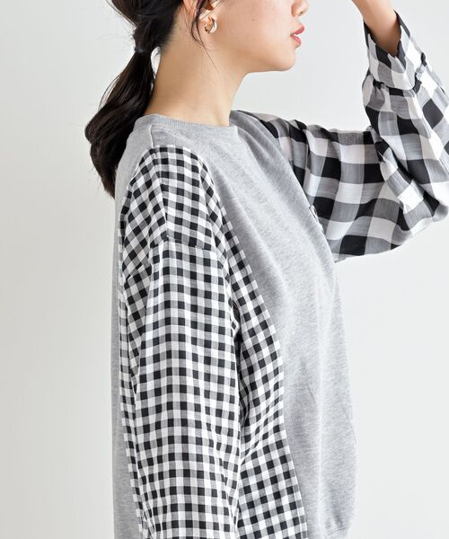 rps（アールピーエス）の「異素材切替ミニ裏毛プルオーバー（その他トップス・レディース・オートミール/杢グレー/ネイビー・フリー）」の16枚目の写真