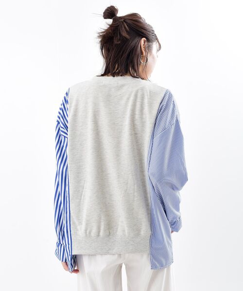 rps（アールピーエス）の「異素材切替ミニ裏毛プルオーバー（その他トップス・レディース・オートミール/杢グレー/ネイビー・フリー）」の14枚目の写真