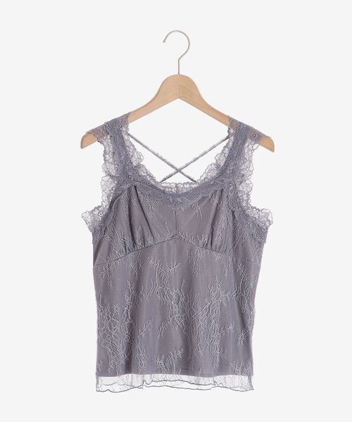 MAJESTIC LEGON(マジェスティックレゴン)の「レースクロスホルタータンク(タンクトップ・レディース・ベージュ/オフホワイト/チャコールグレー/ブラック・MEDIUM)」の18枚目の写真