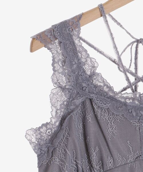 MAJESTIC LEGON(マジェスティックレゴン)の「レースクロスホルタータンク(タンクトップ・レディース・ベージュ/オフホワイト/チャコールグレー/ブラック・MEDIUM)」の21枚目の写真