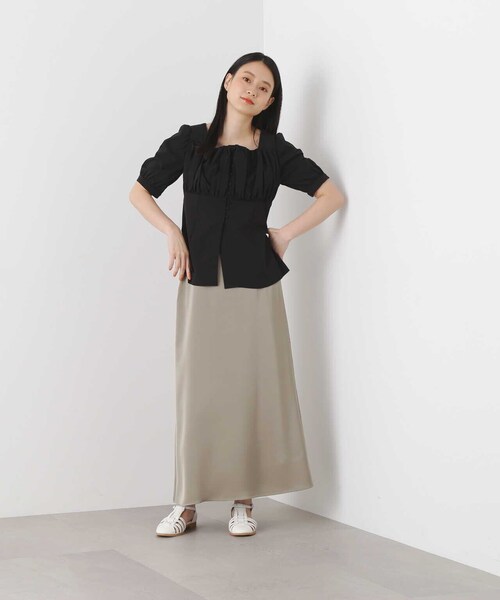 N.(N. Natural Beauty Basic)(エヌエヌナチュラルビューティーベーシック)の「◆フロントボタンビスチェブラウス(シャツ/ブラウス・レディース・ブラック系その他/ブルー系その他/ブラック・MEDIUM)」の19枚目の写真