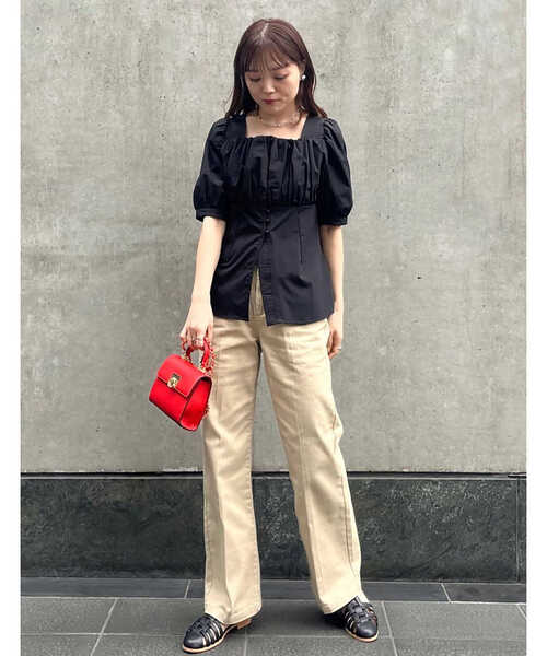 N.(N. Natural Beauty Basic)(エヌエヌナチュラルビューティーベーシック)の「◆フロントボタンビスチェブラウス(シャツ/ブラウス・レディース・ブラック系その他/ブルー系その他/ブラック・MEDIUM)」の22枚目の写真