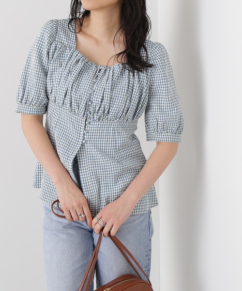 N.(N. Natural Beauty Basic)(エヌエヌナチュラルビューティーベーシック)の「◆フロントボタンビスチェブラウス(シャツ/ブラウス・レディース・ブラック系その他/ブルー系その他/ブラック・MEDIUM)」の3枚目の写真