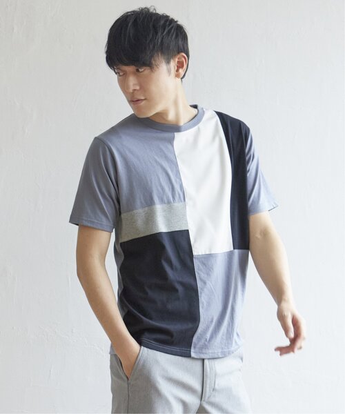 ikka(イッカ)の「TRツイル切り替えTシャツ(Tシャツ/カットソー・メンズ・ネイビー/グリーン/ホワイト/ブルー・XL/M/S/L)」の22枚目の写真