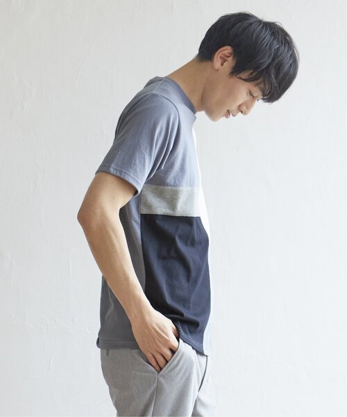 ikka(イッカ)の「TRツイル切り替えTシャツ(Tシャツ/カットソー・メンズ・ネイビー/グリーン/ホワイト/ブルー・XL/M/S/L)」の21枚目の写真