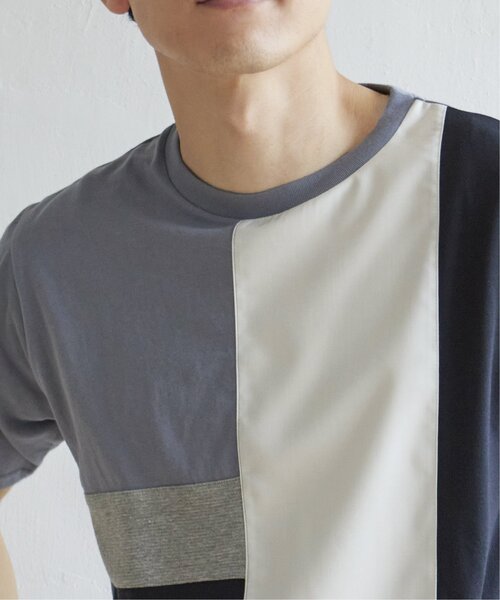 ikka(イッカ)の「TRツイル切り替えTシャツ(Tシャツ/カットソー・メンズ・ネイビー/グリーン/ホワイト/ブルー・XL/M/S/L)」の19枚目の写真
