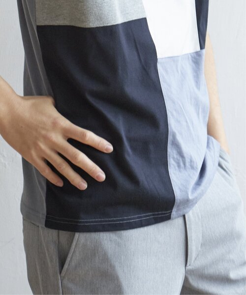 ikka(イッカ)の「TRツイル切り替えTシャツ(Tシャツ/カットソー・メンズ・ネイビー/グリーン/ホワイト/ブルー・XL/M/S/L)」の17枚目の写真