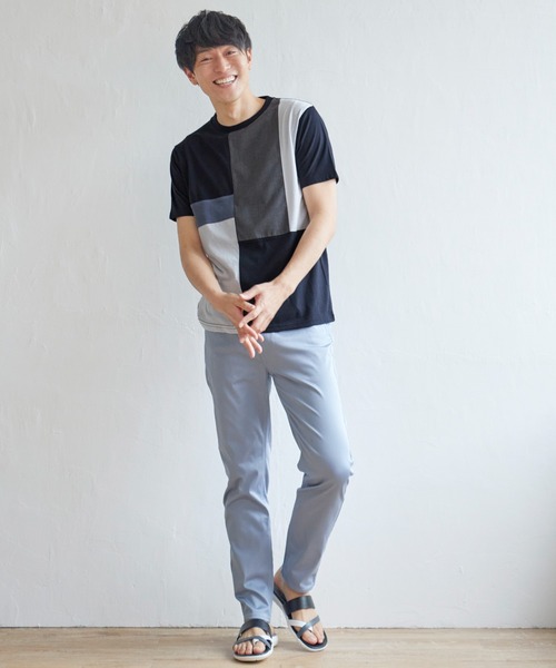 ikka(イッカ)の「TRツイル切り替えTシャツ(Tシャツ/カットソー・メンズ・ネイビー/グリーン/ホワイト/ブルー・XL/M/S/L)」の6枚目の写真