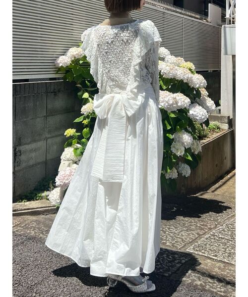 merry jenny（メリージェニー）の「wrapリボンタフタスカート（スカート・レディース・ピンク/オフホワイト/ブラック・FREE）」の4枚目の写真