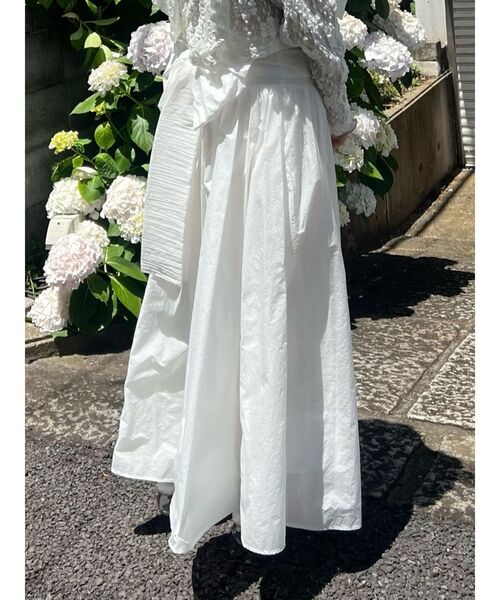 merry jenny（メリージェニー）の「wrapリボンタフタスカート（スカート・レディース・ピンク/オフホワイト/ブラック・FREE）」の6枚目の写真