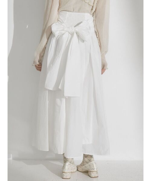 merry jenny（メリージェニー）の「wrapリボンタフタスカート（スカート・レディース・ピンク/オフホワイト/ブラック・FREE）」の10枚目の写真