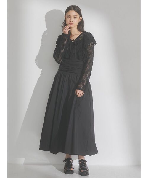 merry jenny（メリージェニー）の「wrapリボンタフタスカート（スカート・レディース・ピンク/オフホワイト/ブラック・FREE）」の8枚目の写真