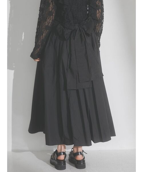 merry jenny（メリージェニー）の「wrapリボンタフタスカート（スカート・レディース・ピンク/オフホワイト/ブラック・FREE）」の12枚目の写真