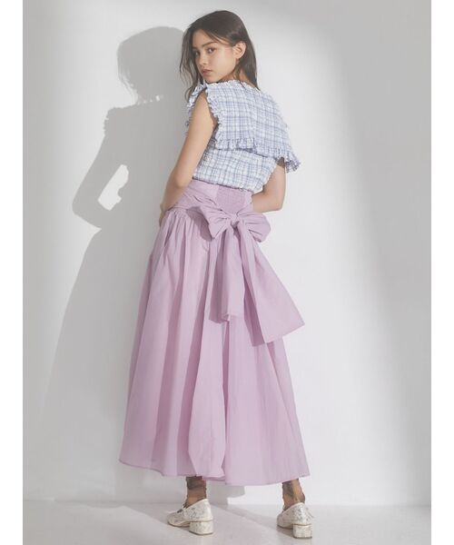 merry jenny（メリージェニー）の「wrapリボンタフタスカート（スカート・レディース・ピンク/オフホワイト/ブラック・FREE）」の16枚目の写真